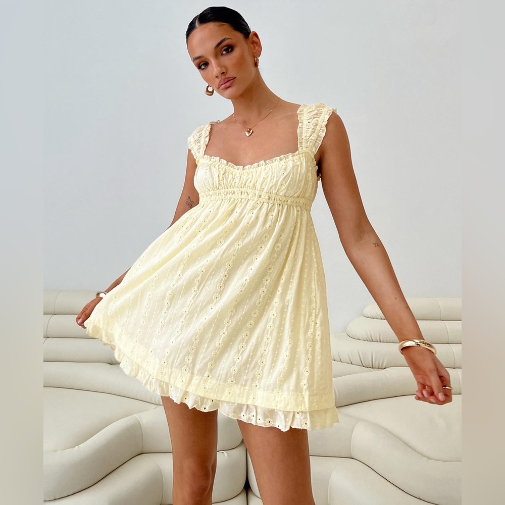 NWT! PRINCESS POLLY | Carlita Mini Dress in Yellow | Size US 4